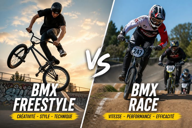 Comparaison complète des BMX trick entre freestyle et race BMX